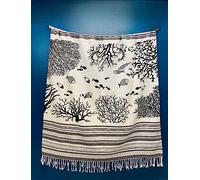 Villages de Provence - Fouta de Plage XXL - Motif Mer - Serviette Plage - Drap de Bain Hammam, Sauna, Spa - Tissage Fin revêtement Doux - Fouta Plage 100x200 cm - 100% Coton (Unité, Noir)