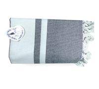 Villages de Provence - Fouta de Plage XXL - Serviette Plage - Drap de Bain Hammam, Sauna, Spa - Tissage Fin revêtement Doux - Fouta Plage 100x200 cm - 100% Coton - Noir