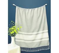 Villages de Provence - Fouta de Plage XXL - Serviette Plage Grande Taille- Drap de Bain Grande Taille Hammam, Sauna, Spa - Fouta Plage 100x200 cm - 100% Coton (Gris Clair, Unité)