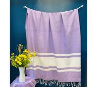 Villages de Provence - Fouta de Plage XXL - Serviette Plage Grande Taille- Drap de Bain Grande Taille Hammam, Sauna, Spa - Fouta Plage 100x200 cm - 100% Coton (Mauve, Unité)