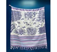 Villages de Provence - Lot de 2 Fouta de Plage XXL - Motif Mer - Serviette Plage - Drap de Bain Hammam, Sauna, Spa - Tissage Fin revêtement Doux - Fouta Plage 100x200 cm - 100% Coton (Lot de 2, Lilas)