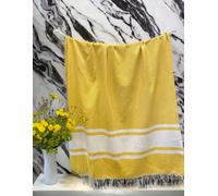 Villages de Provence - Lot de 2 Fouta de Plage XXL - Serviette Plage Grande Taille- Drap de Bain Grande Taille Hammam, Sauna, Spa - Fouta Plage 100x200 cm - 100% Coton (Moutarde, Lot de 2)