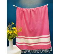 Villages de Provence - Lot de 2 Fouta de Plage XXL - Serviette Plage Grande Taille- Drap de Bain Grande Taille Hammam, Sauna, Spa - Fouta Plage 100x200 cm - 100% Coton (Fuchsia, Lot de 2)