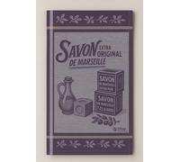 Villages de Provence - Lot de 3 Torchons Jacquard tissés 100% Coton - Savon de Marseille - Violet foncé - 50x70 cm - Lavable en Machine