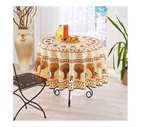 Villages de Provence - Nappe Provençale Antitache - Infroissable et 100% Polyester - Bouquet de Blé - Intérieur ou Extérieur - Table à Manger, Cuisine ou Jardin (Beige, 180 cm)