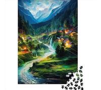 Villages Puzzle 1000 Pièces Jouet en Bois Cadeau Unique De l'art De La DécoRation Jeu ÉduChatif Challenge Toy Adultes & Enfants des 14 Ans 1000pcs (75x50cm)