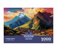 Villages Puzzle 1000 Pièces Lac Puzzles Art Décoration Murale De La Maison en Carton 100% Recyclé pour Adultes 70x50cm/1000pcs