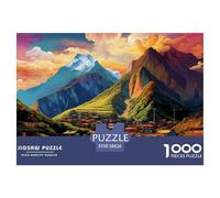 Villages Puzzle 1000 Pièces Lac Puzzles Jeu Difficile pour Les Activités Décoration Murale De La Maison en Carton 100% Recyclé pour La Détente Créativité Et comme Cadeau 38x26cm/1000pcs