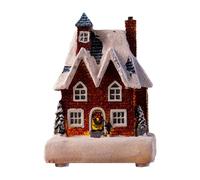 Villaggio Di Natale innevato Illuminato - Mini Casa In Resina Con LED, Decorazioni Per Interni, Bureau, Fête, Vetrine, Mensole E Finestre | Addobbi Natalizi Atmosfera