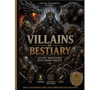 Villains of Bestiary : cut-out paper miniatures with enemy sheets for fantasy RPG: 50+ Printable Fantasy creatures , Orc , Dragons , undead & beasts / tabletop RPG game master tools