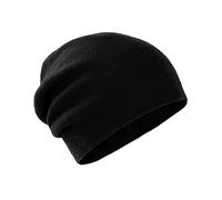 Villand Bonnet 100% Cachemire pour Femme et Homme avec Coffret Cadeau, Bonnet tricoté en Cachemire Double Couche, Bonnet de Ski d'hiver surdimensionné (Noir)