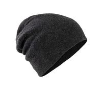 Villand Bonnet 100% Cachemire pour Femme et Homme avec Coffret Cadeau, Tricoté Double Couche, Surdimensionné pour Ski d'Hiver (Gris Foncé)