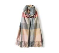 Villand Écharpe en laine pour femme - Écharpes chaudes d'hiver à carreaux pour femme, grands châles et écharpes doux et épais avec boîte-cadeau, Lilas