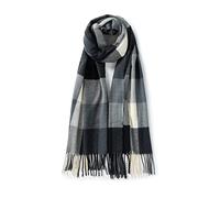 Villand Écharpe en laine pour femme - Écharpes chaudes d'hiver à carreaux pour femme, grands châles et écharpes doux et épais avec boîte-cadeau, Blanc & Noir