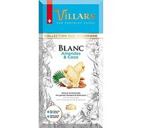 VILLARS - Tablette Chocolat Blanc Amandes Coco 180G - Lot De 4 - Livraison Gratuite