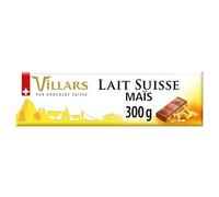 VILLARS - Tablette de Chocolat au Lait avec Éclats de Maïs Croustillants - Douceur Gourmande de Suisse - 300g - Le Lot De 3