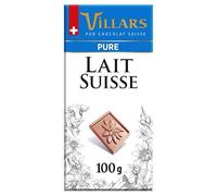 VILLARS - Tablette Dégustation Chocolat Au Lait Suisse 100G - Lot De 4 - Vendu Par Lot