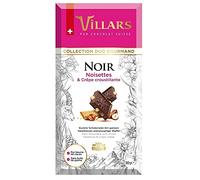 VILLARS - Tablette Noir Noisettes Crêpes Dentelle 180G - Lot De 4 - Offre Special