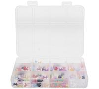VILLCASE 1 Boîte Boîte Compartiments Bijoux Kawaii pour Nail Art Breloques Souple Nœuds Colorés Décoratifs pour Ongles DIY Style Doux et Adorable