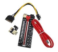 VILLCASE 1 Ensemble Adaptateur Pcie pour Graphique Câble Extension GPU avec Indicateur LED et Connecteurs Premium pour Mining Couleur Aléatoire