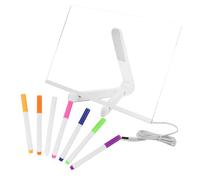 VILLCASE 1 Ensemble Tableau Lumineux LED avec Support Tableau de Dessin Effaçable pour Garçon Fille Arts Créatifs et Utilisation Scolaire avec Stylos Colorés