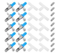 VILLCASE 10 Ensembles Abreuvoir Automatique pour Lapins et Petits Animaux Buveur à Double Ressort Installation Facile Kit avec Raccord Blanc Outil Hydratation pour Cages et Fermes
