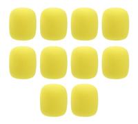VILLCASE 10 Pièces Bonnette Anti-vent pour Microphone à Main en Mousse Jaune Microperforations, Minimise les Plosives pour Performances en Extérieur et Chant