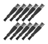 VILLCASE 10 Pièces Brosse de Nettoyage Double Face pour Rasoir Électrique Homme, Accessoire en Nylon Noir, Outil Multifonctionnel sans Perte de Poils, pour Voyage et Usage Professionnel