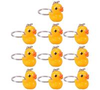 VILLCASE 10 Pièces Décors Porte-clés Étiquettes De Canard Porte-clés Mini Canard Porte-clés Canard Mignon Porte-clés Animaux Les Amoureux Téléphone Portable Résine Porte-clés Suspendu