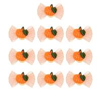 VILLCASE 10 Pièces Élastique pour Poils d'animaux Orange Nœud Halloween en Plastique, Accessoire Distinctif pour Habiller Votre Animal Lors de Toutes Les Fêtes