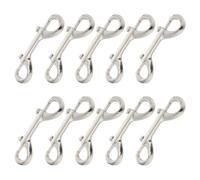 VILLCASE 10 Pièces Mousqueton Double avec Points d'attache Flexibles en Alliage de Zinc Argenté Usage Polyvalent et Artisanaux pour Laisse de Chien en Milieu Urbain