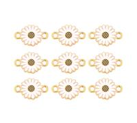 VILLCASE 10 Pièces Pendentifs en Alliage de Marguerite Blanc, Accessoires Bijoux Soi-même, Fabrication Fine, pour Décoration de Chaînes ou Téléphone