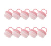 VILLCASE 10 Pièces Pinceau Manucure Compact en Polystyrène Poils en Pp Doux pour Nettoyage des Ongles et Bijoux, Forme Anneau, pour Pédicure et Dépoussiérage Nail Art