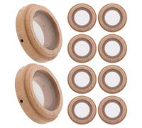 VILLCASE 10 Pièces Tampon de Moxibustion en Bois et Acier Inoxydable pour Nombril, Coussin Isolant Thermique pour Confort Abdominal et Soulagement