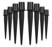 VILLCASE 10 Piquets D'éclairage Solaire en Aluminium Noir, Résistants aux Intempéries, Faciles à Utiliser pour Décoration de Jardin Extérieur et Fêtes en Plein Air