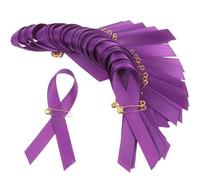 VILLCASE 100 Épingles à Ruban Pourpre en Tissu et Fer, Broche Ruban Solidaire Réutilisable pour Fête des Pères 2026 et Remise de Diplôme, Symbole Contre la Violence Domestique