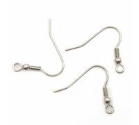 VILLCASE 100 Pièces Crochets D'oreilles en Acier Titane Léger Perle à Ressort, Accessoires Simples et Élégants pour Boucles D'oreilles Femme, pour Fête et DIY