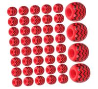 VILLCASE 100 Pièces Large Hole Wooden Beads With Wavy Line Print For Jewelry Making Round Wood Beads For Bracelets And Necklaces Craft