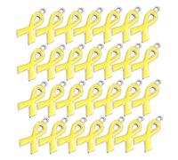 VILLCASE 100 Pièces Lot De Pendentifs Alliage Forme Ruban Jaune Breloques Légères Et Durables Pour Création Bijoux Charms Pour Boucles D’oreilles Et Bracelets