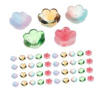 VILLCASE 100 Pièces Perles Verre Dégradé Forme de Clochette pour Création de Bijoux Charms Floraux Colorés pour Bracelets Colliers Boucles Oreilles DIY