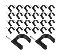 VILLCASE 100pcs Pinces Demi-serrage en J Noires en Acier et Plastique Robustes pour Fixation Tuyaux, Accessoires Bricolage pour Tubes Ronds et Supports de Tuyauterie