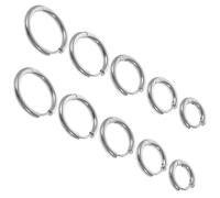 VILLCASE 10pcs Mini Créoles en Acier Inoxydable Argentées, Boucles D'oreilles Créoles Polies et Lisses, Confortables à Porter pour Femmes et Filles Quotidien