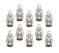 VILLCASE 10pcs Pendentifs Charme Lanterne Vintage en Alliage Argenté pour Fabrication de Bijoux, Breloques Fines pour Bracelet et Porte-clés, Style Rétro Unique