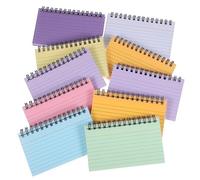 VILLCASE 10pièces Carnets à Spirale Colorés Petits Fiches Lignées Détachables Pour Notes Révision Apprentissage Bureau Et École Format Compact Facile à Transporter