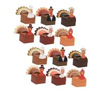 VILLCASE 12 Pièces Boîte de bonbons de dinde Boîtes de cookies de Thanksgiving fournitures de fête d'action de grâces carton d'emballage de bonbons Thanksgiving Take Home Conteneurs Papier