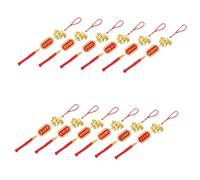 VILLCASE 12 pièces Décorations Nouvel an Cheval Pendentifs Traditionnels Chinois avec Pompon Rouge Ornements Chanceux pour Festival du Printemps Maison Bureau