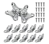 VILLCASE 12 Pièces Équerre D'angle Multifonctionnelle en Alliage de Zinc Argenté avec Fixations à Vis, Connecteur de Meuble pour Table et Mobilier, Solution Gain de Place pour Maison et