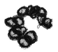 VILLCASE 12 Pièces Filet à Cheveux Réutilisable en Dentelle Noire Bordure Délicate, Filet à Cheveux pour Chignon Adapté aux Hôtesses de L'air et Employés de Banque en Cabine D'avion