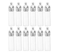 VILLCASE 12 Pièces Lot de Pendentifs Bouteille Suspendue Transparente Breloque Flacon de Parfum Verre Flacons Décoratifs avec Trou de Suspension Mini-breloque Bouteille Verre Collier