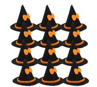 VILLCASE 12 Pièces Mini Chapeaux pour Bouteilles de Vin Bouchons de Bouteille en Feutre Forme Chapeau de Sorcière Décoration Résistante et Esprit Festif pour Fête Halloween